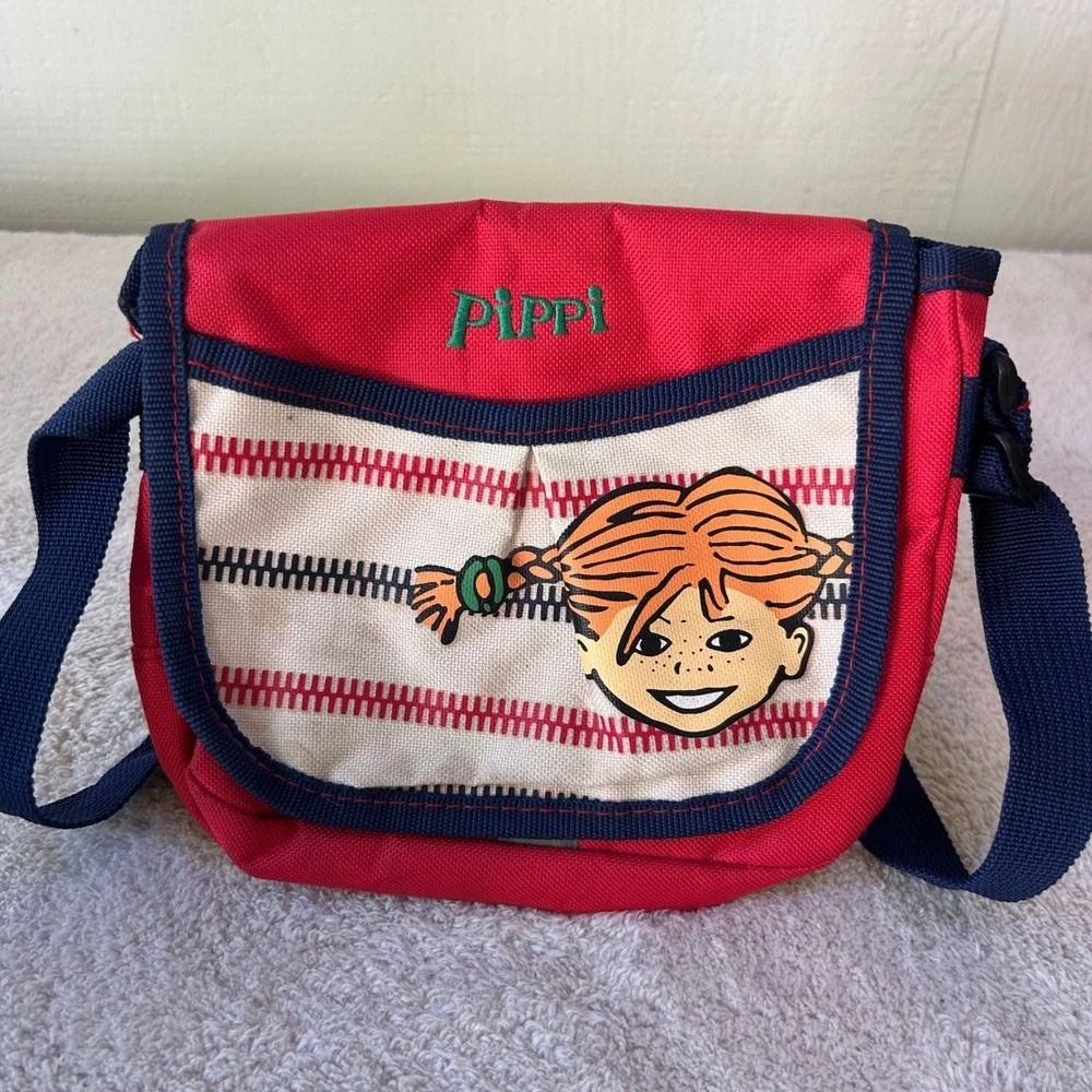 Pippi Longstocking Canvas Crossbody Messenger Bag Astrid Lindgren Vintage